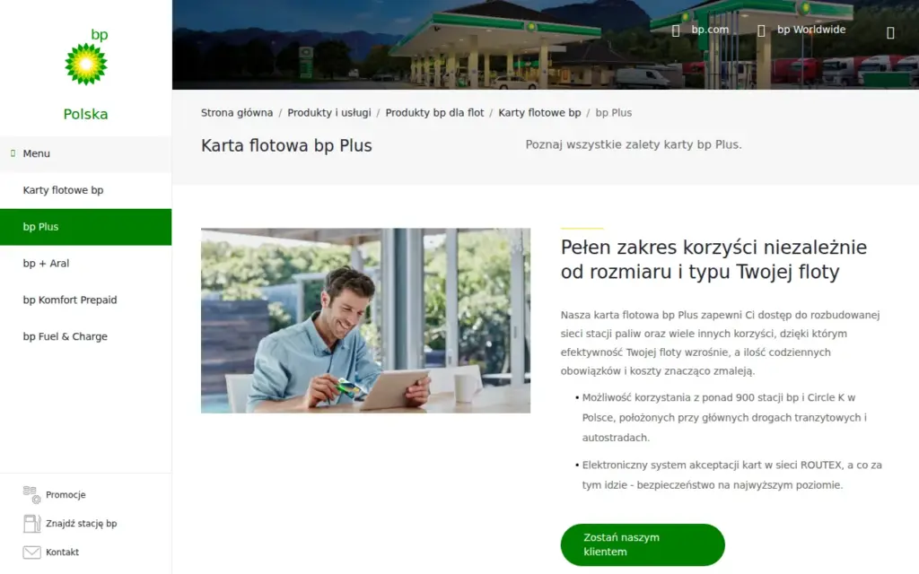 BP Plus — strona produktu na stronie producenta (zrzut ekranu)