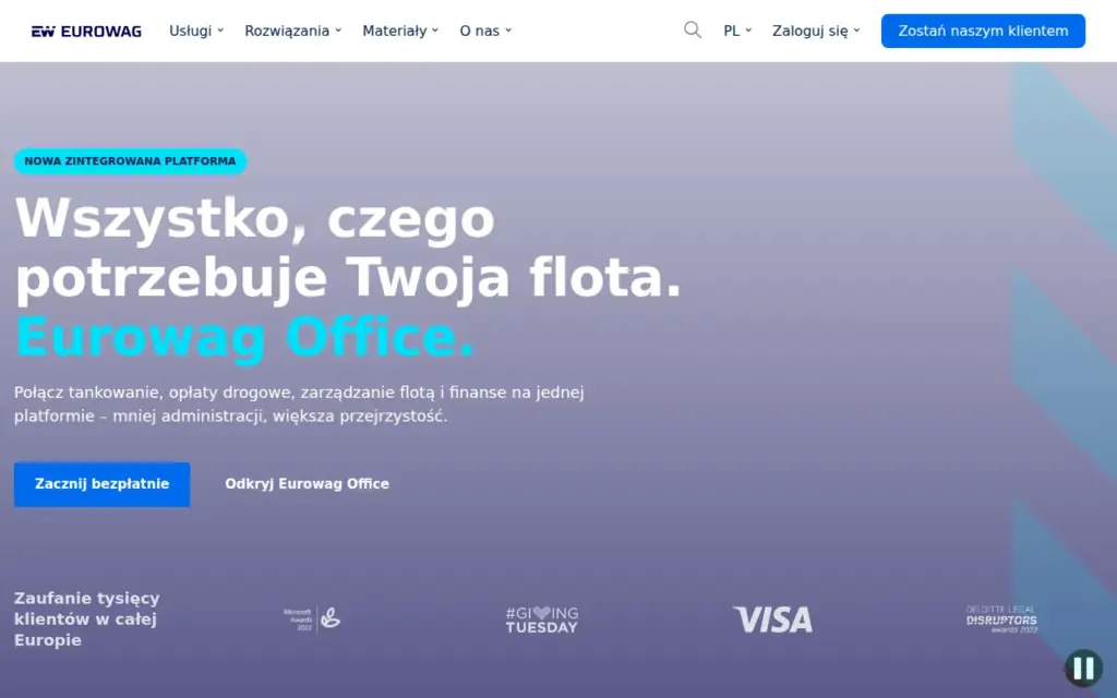 Eurowag — strona produktu na stronie producenta (zrzut ekranu)