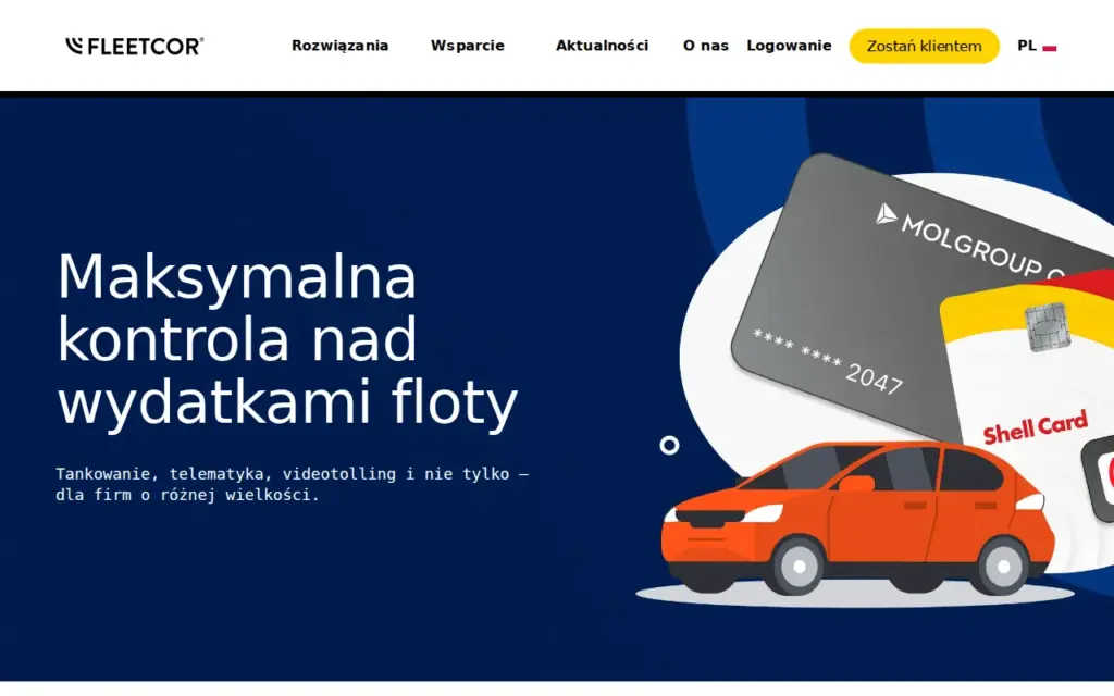 Fleetcor — strona produktu na stronie producenta (zrzut ekranu)