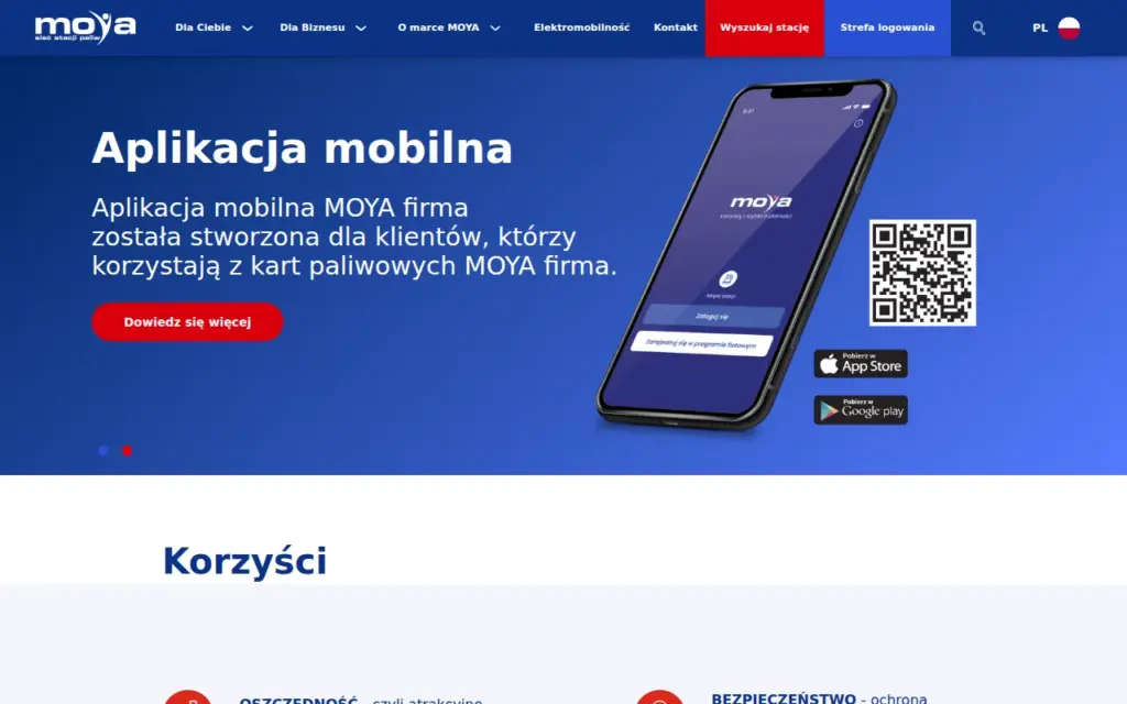 Moya Firma — strona produktu na stronie producenta (zrzut ekranu)