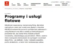Zrzut strony: ORLEN Flota